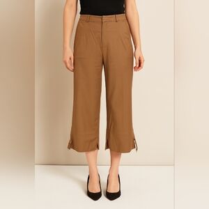 NWOT Proud Queen Wide Leg Cropped Dress Pants With Leg Opening Buckles